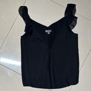 Chelsea28 Black Ruffle Sleeve Blouse